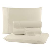 Kit Roupa de Cama Lençol Queen 4 Peças Micro Percal 300 Fios