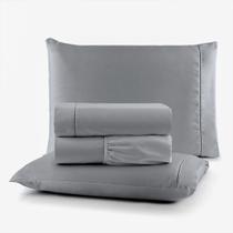Kit Roupa de Cama Queen Algodão 4 Peças 200 Fios Confort