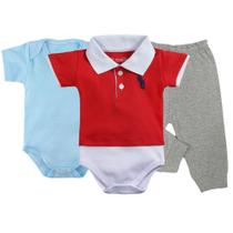 Kit Roupa De Menino 3 Peças Com Body Polo E Mijão Barato Kit Roupa De Menino 3 Peças Com Body Polo E Mijão Barato