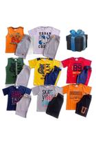 Kit Roupa Infanto Juvenil 4 Pçs 2 Conjunto Masculino10/12/14