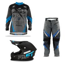Kit Roupa Insane X Capacete Fast Feminino Masculino Off Road