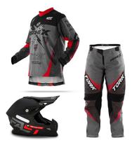 Kit Roupa Insane X Capacete Fast Feminino Masculino Off Road