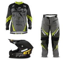 Kit Roupa Insane X Capacete Fast Feminino Masculino Off Road