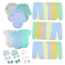 Kit Roupa Recém Nascido Body Mijão Kit Touca 30 Peças Bebê Kit Roupa Recém Nascido Body Mijão Kit Touca 30 Peças Bebê