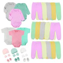Kit Roupa Recém Nascido Body Mijão Kit Touca 30 Peças Bebê