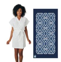 Kit Roupão Havai Branco Feminino + Toalha Adulto Praia Piscina Verão Férias Várias Cores Kit Roupão Havai Branco Feminino + Toalha Adulto Praia Piscina Verão Férias Várias Cores