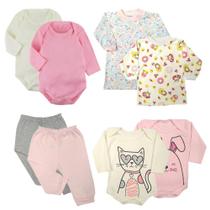 Kit Roupas de Bebê 8 Peças Enxoval Com Body e Mijão Algodão