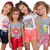 Kit Roupas de Criança 2 Conjuntos Infantil de Verão Menina Tamanho 1 ao 10