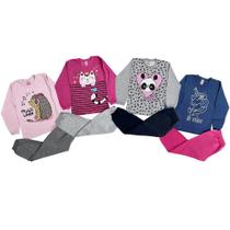 Kit Roupas de inverno 4 Conjunto Moletom Infantil Menina Atacado 1 ao 8