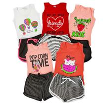 KIT ROUPAS INFANTIL / Lançamento de Verão 5 Conjuntos Regata de Menina do 4 / 16 Anos