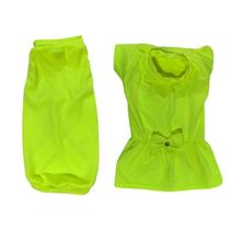 Kit Roupas Para Pet Camiseta E Vestido Neon Amarelo Gg