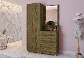 Kit Roupeiro cômoda penteadeira Onix Amendoa - Móveis Primus Kit Roupeiro cômoda penteadeira Onix Amendoa - Móveis Primus