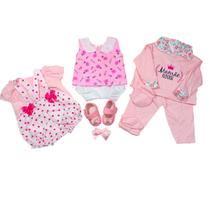 Kit Roupinha Bebê Reborn 3 trocas + Tiara e Sapatinho