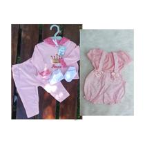 Kit Roupinha Bebê Reborn Jardineira + Pijama 5 Peças