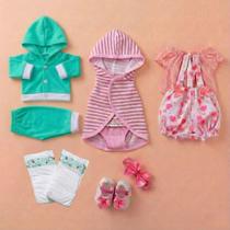 Kit Roupinha Fralda Bebê Reborn Mamãe Reborn Rosa 10 Peças Kit Roupinha Fralda Bebê Reborn Mamãe Reborn Rosa 10 Peças