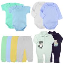 Kit Roupinhas De Bebê 10 Peças Body E Mijão E Macacão Plush Kit Roupinhas De Bebê 10 Peças Body E Mijão E Macacão Plush