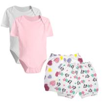 Kit Roupinhas de Bebê 3 Peças Body e Calça Mijão Pé Aberto Kit Roupinhas de Bebê 3 Peças Body e Calça Mijão Pé Aberto