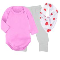 Kit Roupinhas de Bebê 3 Peças Body e Mijão e Babador Bandana Kit Roupinhas de Bebê 3 Peças Body e Mijão e Babador Bandana