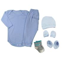 Kit Roupinhas De Bebê 6 Peças Body Longo Mijão Kit Touca Kit Roupinhas De Bebê 6 Peças Body Longo Mijão Kit Touca
