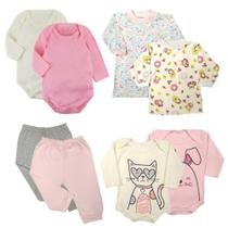 Kit Roupinhas de Bebê 8 Peças Camiseta Body e Mijão
