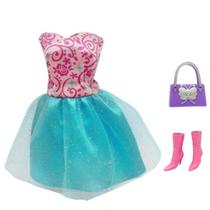 Kit Roupinhas Vestido Acessórios Boneca Princesa Barbie - DM Toys Presente