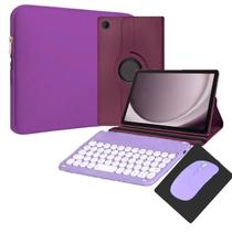 Kit Roxo P/ Tablet Samsung Galaxu A9 8.7 ou A9+ com Case Roxo, Teclado e Mouse