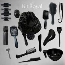 Kit Royal Completo Cabelo 6 Escovas 3 Pentes 12 Acessórios Profissionais + 20 Itens