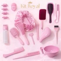 Kit Royal Completo Cabelo 6 Escovas 3 Pentes 12 Acessórios Profissionais + 20 Itens