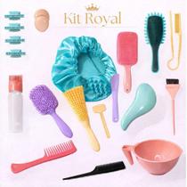 Kit Royal Completo Cabelo Escovas Pentes Acessórios Profissionais + 20 Itens