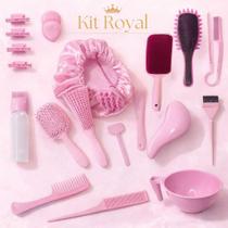 Kit Royal Completo Cabelo Escovas Pentes Acessórios Profissionais + 20 Itens