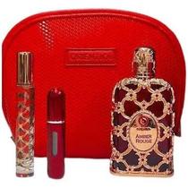 Kit Royal Orientica Amber Rouge Edp Spray De 80ml + Travel Size De 10 Ml + Bolsa + Porta Perfume