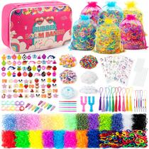 Kit Rubber Loom Bands Sundaymot 18000+ com bolsa de lona para crianças