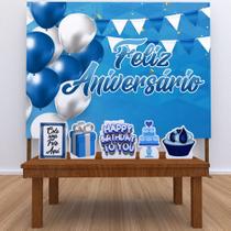 Kit Rubi Aniversário Parabéns Azul Menino -IMPAKTO VISUAL