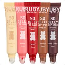 Kit Ruby Kisses So Jelly Lip Balm: Cherry, Coffee, Berry, Vanilla e Choco Cookie Kit Ruby Kisses So Jelly Lip Balm: Cherry, Coffee, Berry, Vanilla e Choco Cookie