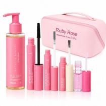 Kit Ruby Rose Natalia Beauty: Cleansing Oil, Gel Para Sobrancelhas, Cera Modeladora, Sérum Para Cílios e Lip Oil + Mimo