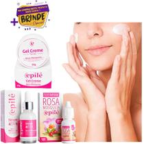 Kit Rugól Epilê Rosa Mosqueta Creme Facial, Sérum Facial , Óleo natural