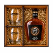 Kit Rum Black Sea + 2 Copos Oca + Caixa Premium Presenteável