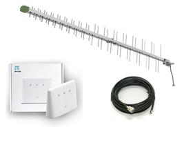 Kit Rural Alto Ganho 4g+ Roteador Wifi Modem Cabo 15mt Antena Internet Móvel - ZTE