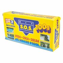 Kit S.o.s cola massa adesiva cola até debaixo d'água 100 gr Kit S.o.s cola massa adesiva cola até debaixo d'água 100 gr