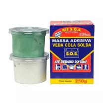 Kit S.o.s Massa Adesiva Veda Tudo 250g Cola Embaixo D'água Kit S.o.s Massa Adesiva Veda Tudo 250g Cola Embaixo D'água