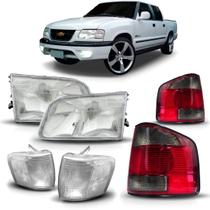 Kit S10 1996 A 2000 Farol + Pisca Cristal + Lanterna Fume