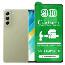 KIT S21FE Película de Cerâmica 9D + Capinha Anti Impacto Transparente Samsung Galaxy S21FE