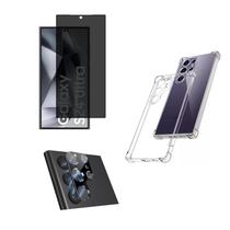 Kit S24 Ultra - Película Fosca Privacidade + Pel Câmera + Capinha Para Samsung Galaxy S24 Ultra - Mbox