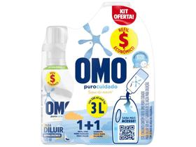 Kit Sabão Líquido Concentrado com Garrafa e Refil Omo Puro Cuidado Toque de Aveia 500ml cada