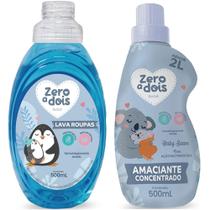 Kit Sabão Líquido E Amaciante Antialérgico Lava Roupas de Bebês Hipoalergênico Zero a Dois 500ml Kit Sabão Líquido E Amaciante Antialérgico Lava Roupas de Bebês Hipoalergênico Zero a Dois 500ml