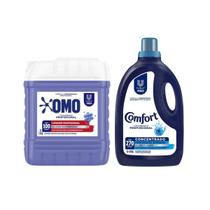 Kit Sabão Líquido Lavagem Perfeita 7 Litros OMO + Amaciante Perfumação Intensiva 5 Litros Comfort Kit Sabão Líquido Lavagem Perfeita 7 Litros OMO + Amaciante Perfumação Intensiva 5 Litros Comfort