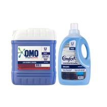 Kit Sabão Líquido Lavagem Perfeita 7 Litros OMO + Amaciante Perfumação Intensiva 5 Litros Comfort