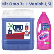Kit Sabão Omo Profissional Lavagem Perfeita 7 Lt + Vanish Roupas Coloridas 1,5Lt