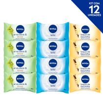 Kit Sabonete 12 unidades: Leite + Baunilha + Erva doce - Nivea