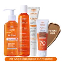 Kit Sabonete 140g + Tonico Adstrigente + Gel Trat + Protetor Solar Pele Negra Morena Mais FPS 70 Kit Sabonete 140g + Tonico Adstrigente + Gel Trat + Protetor Solar Pele Negra Morena Mais FPS 70